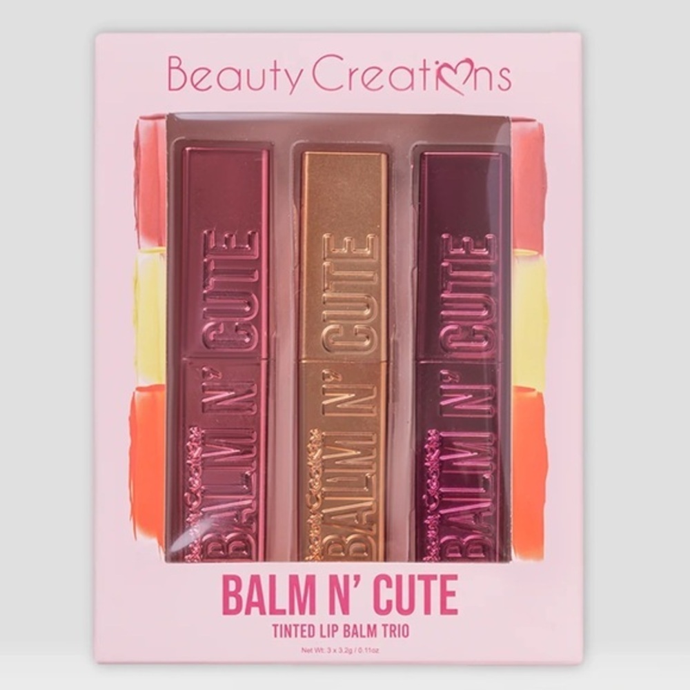 NEW IN BOX Beauty Creations Balm n’ Cute Tinted Lipbalm Trio Vanilla Rasp FPunch